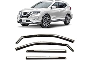 CLIM ART en Canal Deflectores de Aire para/compatible con Nissan X-Trail 2014-2022 (III) -Deflectors Ventanilla -Accesorios Coche -Derivabrisas -Deflectores de Viento - Cortavientos Ventana Coche -4ud