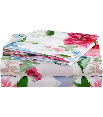Parure De Lit Queen Size En Microfibre Douce Avec Dentelle Au Crochet - Drap Plat, Drap-housse Profond (35,6 Cm) Et 2 Taies D'oreiller - Blanc/Rouge - 9