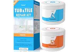 Shower Tray Repair Kit 200g, Tile Repair Kit with Super Adhesion, Waterproof and Leak-Proof Plastic Bath Repair Kit for Tub Tile Ceramic Toilet Shower for Scratch, Holes, Cracks - by Tenee