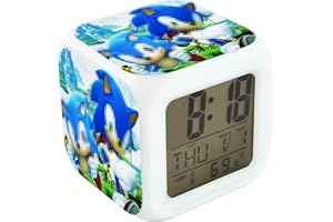 FXFOOT Sveglia Digitale con LED, Sveglia per Bambini con 8 Musiche, Luce Notturna a 7 Colori, Snooze, Sveglia a Cubo, Sveglia Anime Sveglia, per Bambini e Adolescenti