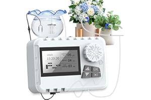 TRJZWA Automatisches Bewässerungssystem für Garten Balkon,2200 mAh Automatischer Bewässerungscomputer mit Tropfschlauch Bewässerung,Wiederaufladbares USB-C Tropfbewässerungssystem mit 15 Tropfspitzen