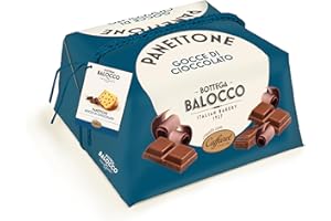 BOTTEGA BALOCCO Panettone con Gocce di Cioccolato 750g - Incartato a Mano - Realizzato in collaborazione con Caffarel- Made in Italy