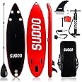 SUDOO 10FT 3M Inflatable Stand Up Paddle Board SUP Board 6” Thick Surfboard Lightweight Non-Slip EVA Deck SUP Package Complete Kit for All Skill Beginners Adults Fishing Yoga Surfing