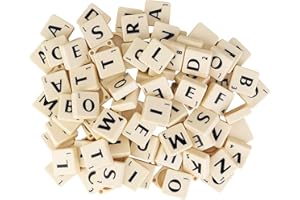 Trimming Shop Alphabet Stones 100 Pieces 3/4 Inch Black with White Letters - Perfect for Replacement Arts and Crafts, Board Games, Spelling, Wall Art, Puzzle Ivory..