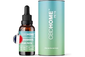 CBD HOME Pets - Huile de CBD 5% + Huile d'olive Bio - Huile pour Animaux - 30 ML - Aide à la Relaxation et au Bien-être de Votre Animal - Convient aux Chiens et aux Chats - Fabriqué en UE