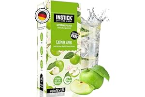 ‎INSTICK JUST ADD WATER INSTICK Zuckerfreies Instant-Getränk (Grüner Apfel) - 1 Packung für 12 x 1,5-2,5 L - Veganes Getränkepulver Kalorienarm & Vitamin C - Instant-Pulver
