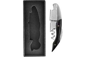 Rapecott Cavatappi Professionale per Vino, Apribottiglie di Qualità per Sommelier e Camerieri e Baristi, Cavatappi multifunzionale, Adatto per Cucine, Picnic, Bar, Riunioni di Famiglia ecc(Legno nero)