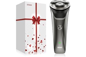DOAO Electric Razor for Men, 2025 Upgraded Mens Electric Shavers for Men 2 in 1 Waterproof Cordless Rotary Beard Rechargeable Shaver for Face, Wet & Dry Use A3