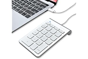 Macally Wired USB C Numeric Keypad Keyboard for Type C Laptop, Apple Mac iMac MacBook Pro/Air, Windows PC, or Desktop Computer with 5 Foot Cable & 22 Key Slim Number Pad Numerical Numpad - Silver