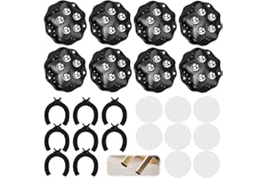 AYIXIWARZ Kugelrollen für Möbel 8 Stück Möbelrollen Klein Kugelrollen Schwerlast Möbelrollen Flach Schwerlast 360 Grad Rollen für Küchengeräte Selbstklebendes mit 5 Stahlkugeln und Bremse, Tragfähigkeit 150kg