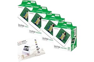 Fujifilm Instax SQUARE Film Bundle Pack (80 Shots) + FREE Wall Album