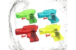 VNIDJGB 4 Pcs Mini Water Transparent Guns,Small Water Bright Colors Pistols Shooter,Summer Beach Fun Pistols,Available in 4 Lively Colors for Beach Squirt BlastersSwimming Pool Parties,Beach(Random Color)