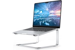 SOUNDANCE Laptop Ständer für Schreibtisch, Metall Computer Riser, Schwere Stabile PC Halterung, Ergonomische Laptops Aufzug für 12 bis 17,3 Zoll Notebook Computer (Silbrig)