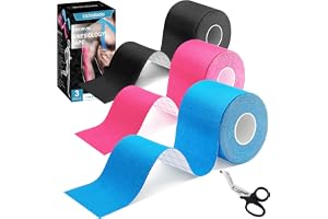 Kinesiotape, kinesiologitejp 5 m x 5 cm – vattenbeständig elastisk muskelstöd och smärtlindring vid skador inom idrott