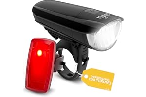 DANSI Set di luci per bicicletta StVZO I LED per bicicletta, luce anteriore chiara