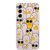 PrintiFy Samsung Galaxy S23 ile Uyumlu Kapak Duck Tasarımlı 1mm Fit Şeffaf Silikon Kılıf