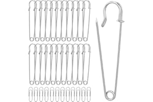 EASYKEENECOM 20 Piezas Imperdibles Grandes , 10cm Alfileres de Seguridad, Pines de Seguridad para Ropa,Mantas,Lona,Cuero, Manualidades, Faldas, Imperdibles Extra Grande Resistente (Plata)
