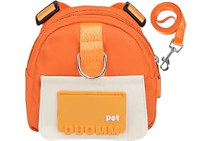 Komate Pet Backpack Harness Cute Adjustable Puppy Saddle Bag Waterproof Pet Self- wearing Zippered Backpack Harness with Leash Set for Small Medium Dogs Outdoor Activities