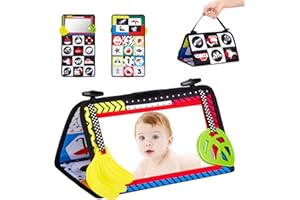 Sofore Bebe Juguetes Bebes 0 3 6 Meses, Espejo Bebe Montessori Juguetes Bebes 6-12 Meses Juegos Montessori 6 Meses Libro Sensorial para Recién Nacidos Tummy Time Juguetes, Número