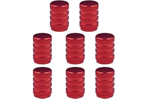 AQSQWQ 8 PCS Cappucci per valvole in alluminio alta qualità,Tappi aria per pneumatici per auto,Coperture per valvole universali per pneumatici,accessori per tappi valvole per, Rosso