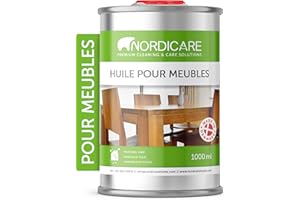 Nordicare huile bois pour meubles [1Litre protection meuble pour le nettoyage régulier du bois I basé sur huile de lin pour bois I protection bois