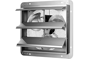 iPower 350mm Abluftventilator Wandlüfter Wandventilator, Industrieller Fenster Ventilator, Hohe Geschwindigkeit, 1785m³/h, [Energieklasse A]