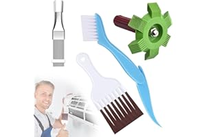 KEUGT Szczotka do klimatyzatora, szczotka do czyszczenia klimatyzacji, 4 szt. Grzebień do chłodnicy, grzebień do klimatyzatora, szczotka do czyszczenia skraplacza, zestaw do czyszczenia suszarki naprawczej