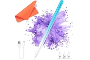 MILIKILO Lápiz para iPad 2018-2025,Carga Rápida 14 Minutos para Lápiz Pencil,Rechazo de Palma,Sensibilidad Inclinación,Bolígrafo para iPad 11/10/9/8/7/6th Gen,Lápiz iPad Pro de 12.9"/11"/13 Pulgadas (Azul)