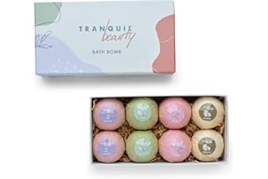 TranquilBeauty Bath Bombs Gift Set for Women/Bath Bomb Set with Essential Oils - 8X Bath Bombs - Organic/Vegan/Handmade for an Extraordinary Bubble Bath Experience at Your Home