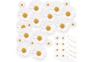 NEZYO Adesivi per Biciclette Confezione da 4 Adesivi con Fiori di Margherita Adesivi Floreali per Auto Adesivi Impermeabili con Margherita per Laptop Auto Telefoni