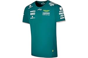 ASTON MARTIN FORMULA ONE TEAM Aston Martin F1 Team – Produit officiel Formule 1 – Gamme Fernando Alonso Driver – T-shirt d'équipe – Vert