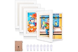 LZDMY 4 cornici portafoto per bambini, formato A4, per bambini, apertura frontale, 35 x 26 cm, riempibile, per bambini, progetti artistici, scuola, casa