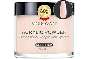 Morovan Nude Pink Acrylic Powder: 60g Professional Acrylic Nail Powder Polymer Nude Pink Nail Powder for Acrylic Nail Extension Carving Nails