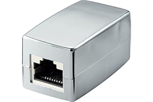 Goobay 68161 RJ45 Crossover Modularkupplung / Verbinder, CAT 5e, metallisiertes Gehäuse, 2x RJ45-Buchse (8P8C), silber