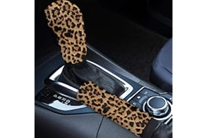 Wanyint Leopard Animal Print Neoprene Auto Handbrake Cover Gear Shift Knob Cover Set Wild Cheetah Car Interior Decor Accessories