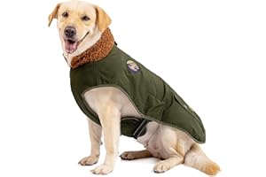 IREENUO Płaszcz dla psa, zimowa, wodoszczelna kurtka dla psów średniej i dużej psów, ciepła kurtka zimowa z regulowanym paskiem i ochroną brzucha, płaszcz zimowy dla psa (XL, Zielony)