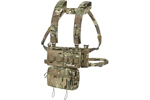 KRYDEX GEAR Chest Rig, MK3 Taktische Weste Military Molle Airsoft Weste mit 5.56 M4 Mag Taschen und Pistol Magazin Taschen