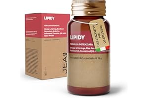 JEA LIPIDY Riso Rosso Fermentato Colesterolo con Omega 3 e Coenzima Q10 - GUIDA al Benessere inclusa