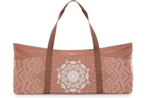 Gonex Yoga Mat Bag, Extra Large Canvas Gym Bag with Waterproof Pocket Metal Zipper, Fits Mat & Blocks, Stylish Yoga Mat Carrier for Women, Ideal for Yoga, Pilates, Workout, Travel