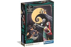 Clementoni - Puzzle pour Adultes 1000 Pièces, Disney Nightmare Before Xmas Compact Box, Fabriqué en Italie, 37060
