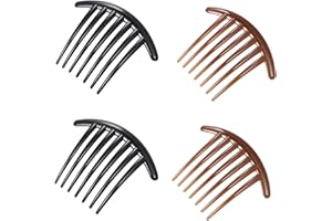 VICZON 4 Pcs Peigne à Cheveux Décoratifs en Plastique 7 Dents Peignes Chignon Latéraux Créatifs Accessoires Peigne Clip avec des Dents pour les Femmes