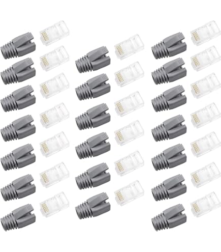 50 Connettori RJ45 | Coperture Antistrappo Per Cavi Ethernet | Compatibili Con CAT5, CAT6 | 10 Colori - Foto 10