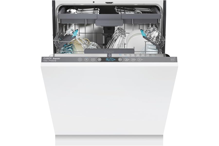 Candy Rapido' built-in dishwasher 60 cm, 16 places, 8 programmes, Class C, Wi-Fi + BLE, App control hOn, delay start, silent, 55.5 x 59.7 x 81.7 cm, white - CI 6C4F1PA