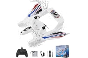 Jradse Avión RC, 3 en 1 avión Remoto de Aire de Agua de Agua Aeronave de anfibia RC de 2,4 GHz 3ch con 2 baterías EPP Control Remoto Drone Dron Defly Design para niñas jóvenes