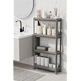 Mithra Life 4 Katlı Tekerlekli Slim İnce Gri Banyo Mutfak Rafı MIT1202
