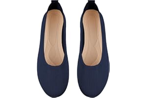 OFFCUP Ballerine Donna, Ballerine Punta Tonda, Ballerine Piatte Slip-on, Ballerine a Punta Rotonda a Maglia da Donna Suola Traspirante Antiscivolo Adatto alle Donne in Estate