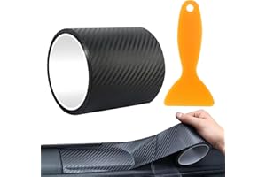 YGKYMVW Autofolie Schwarz, 10cm*300cm Carbon Folie Selbstklebend, Carbonfolie Lackschutzfolie Mit Kunststoffschabern, Matt für Auto, Fahrrad, Motorrad