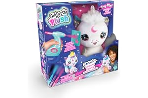 Canal Toys - AirbrushPlush - Peluche Licorne Personnalisable pour Enfants de 6 Ans+ - Idée Cadeau pour Décorer ta Licorne à L'infini - Découvre ton Avenir avec la Corne Lumineuse Magique - AIR 028