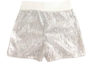 GUQMJDE Mädchen Pailletten Glitzer Shorts Mode Hot Pants Mode Minishorts Kurze Glitzerndes Hotpants Slim Fit Strumpfhosen Kurz Glanz Shorts Einfarbig Sporthose Elastische Taille Sommerhose Tanz Kurze Hose