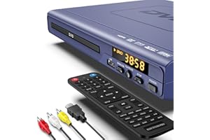 Lecteurs DVD pour TV avec HDMI, Lecteurs DVD Portable Qui Lisent Toutes Les Régions, Lecteur DVD Simple pour Les Personnes âgées, Lecteur CD pour Chaîne Stéréo, Câble HDMI et RCA Inclus - Violet